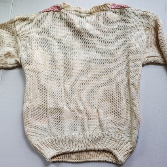 Women's M Jason Maxwell Petite Knitted By Hand Cream Sweater Vintage NWT - Picture 9 of 11